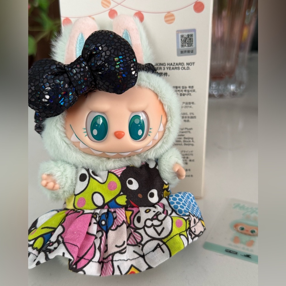 Labubu plush Pop Mart's HAVE A SEAT series “QUQU” in custom outfit NWB